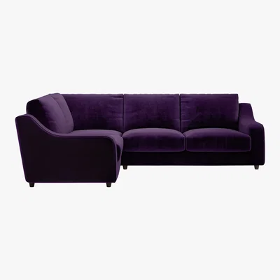Habitat Slope Purple Velvet Right Arm Corner Sofa, Purple