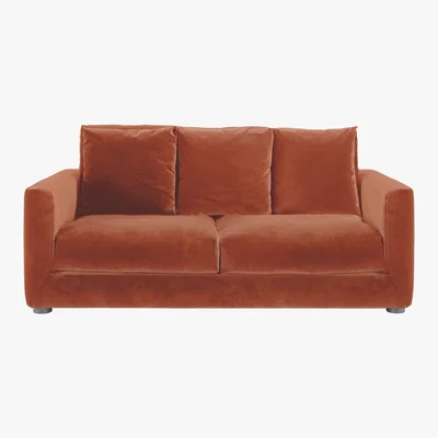 Habitat Rupert Orange Velvet 2 Seater Sofa Bed, Orange