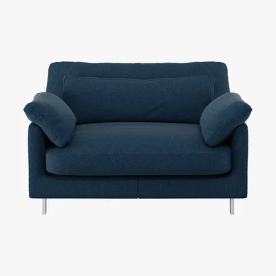 Habitat Cuscino Navy Blue Tweed Wool Mix Compact Sofa, Navy
