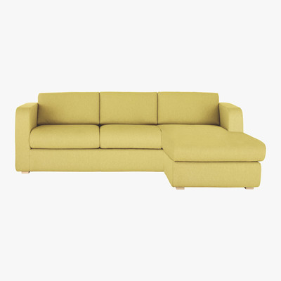 Habitat Porto Yellow FaBric Reversible Chaise Sofa, Saffron Yellow