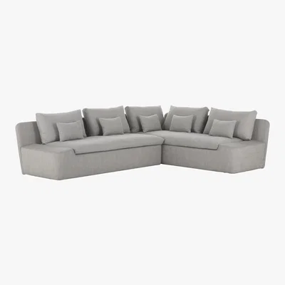 Habitat Kasha Light Grey Textured FaBric Left-Arm Corner Sofa, Grey