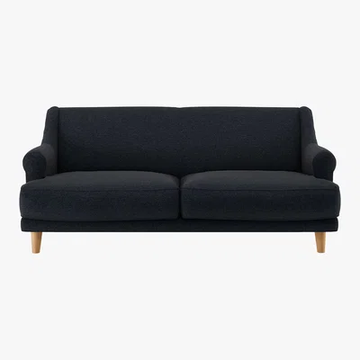 Habitat Townsend Charcoal Grey Wool 2 Seater Sofa, Black