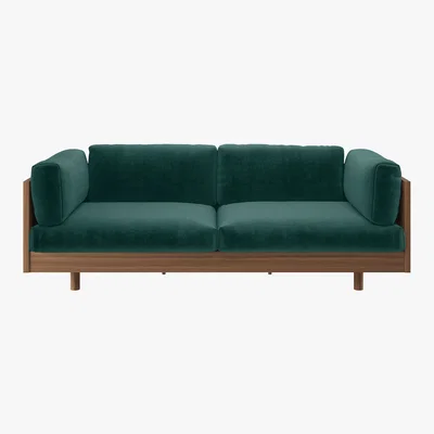 Habitat Victor Emerald Green Velvet 3 Seater Sofa, Green