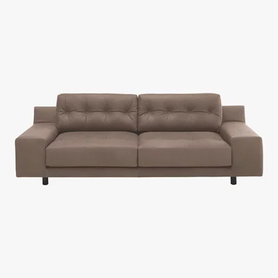Habitat Hendricks Light Brown Luxury Leather 4 Seater Sofa, Brown