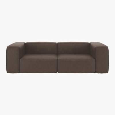 Habitat Opollo Chocolate Brown Luxury Leather 4 Seater Sofa, Brown