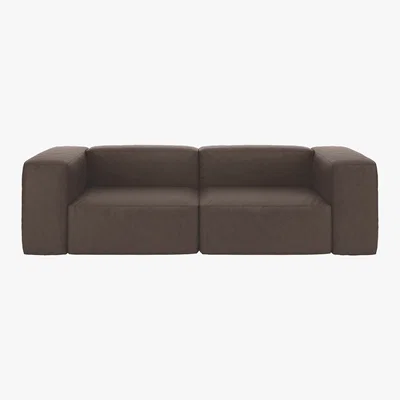 Habitat Opollo Chocolate Brown Luxury Leather 4 Seater Sofa, Brown