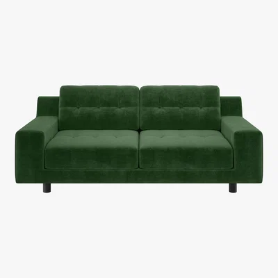 Habitat Hendricks Moss Green Velvet 2 Seater Sofa, Moss Green