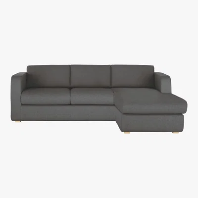 Habitat Porto Charcoal Grey FaBric Reversible Chaise Sofa Bed, Charcoal