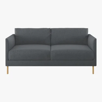 Habitat Hyde Grey Textured Woven FaBric 3 Seater Sofa, Wooden Leg, Grey