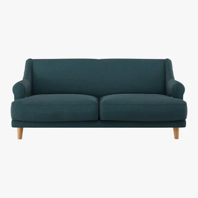 Habitat Townsend Teal Green Herringbone Wool Mix 2 Seater Sofa, Green