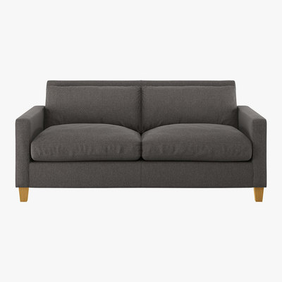 Habitat Chester Charcoal Grey Herringbone Wool Mix 2 Seater Sofa, Charcoal