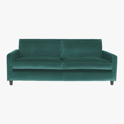 Habitat Chester Emerald Green Velvet 3 Seater Sofa, Dark Stained Feet, Green