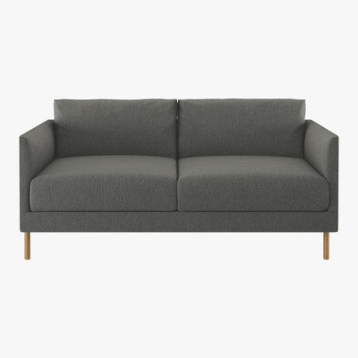 Habitat Hyde Charcoal Grey FaBric 2 Seater Sofa, Wooden Legs, Charcoal
