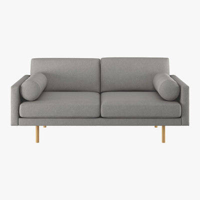 Habitat Spencer Grey Wool 2 Seater Sofa, Oak Legs, Grey