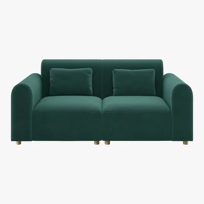 Habitat Tab Green Velvet 2 Seater Sofa, Green