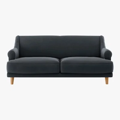 Habitat Townsend Dark Grey Velvet 2 Seater Sofa, Grey