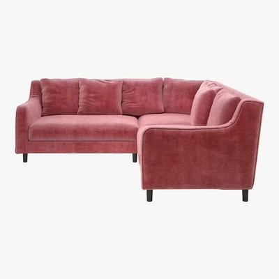 Habitat Swift Pink Velvet Reversible Corner Sofa, Pink