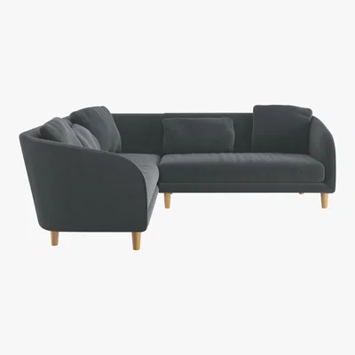 Habitat Colby Grey Velvet Right Arm Corner Sofa, Grey