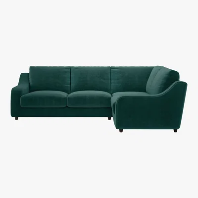 Habitat Slope Emerald Green Velvet Left Arm Corner Sofa, Green