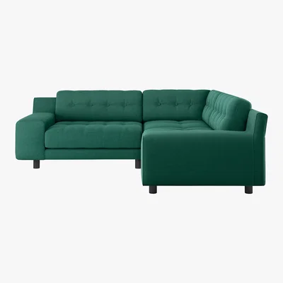 Habitat Hendricks 3 Seater Green FaBric Left Hand Corner Sofa, Green
