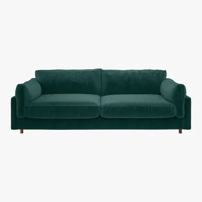 Habitat Elkin Emerald Green Velvet 4 Seat Sofa, Green