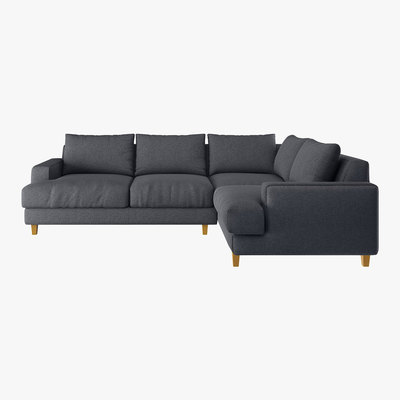 Habitat Wiltons Charcoal Grey Wool Left Hand Corner Sofa, Charcoal