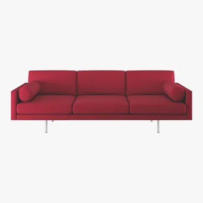 Habitat Spencer Red Wool 4 Seater Sofa, Metal Legs, Red
