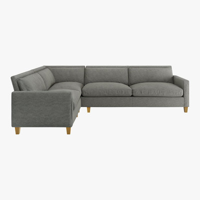 Habitat Chester Black & White FaBric Right Hand Corner Sofa, Black & White