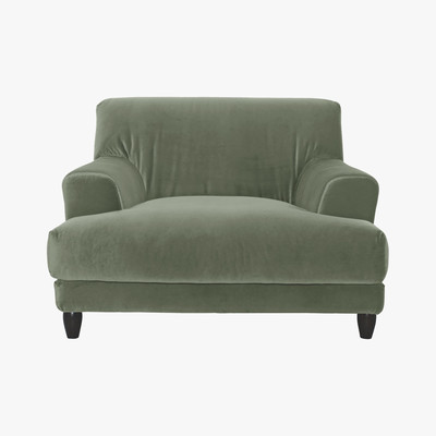 Habitat Askem Sage Green Velvet Compact Sofa, Green Green