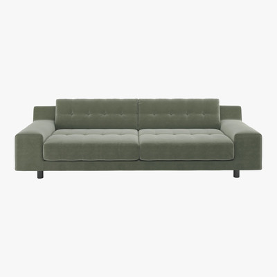 Habitat Hendricks Sage Green Velvet 4 Seater Sofa, Green Green