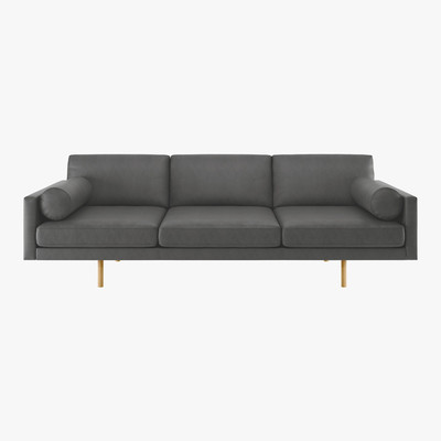 Habitat Spencer Grey Luxury Leather 4 Seater Sofa, Oak Legs, Grey
