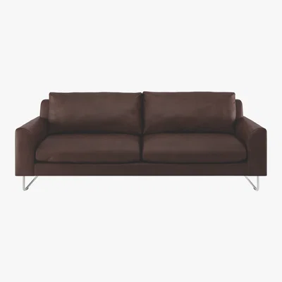 Habitat Lyle Brown Premium Leather 3 Seater Sofa, Brown
