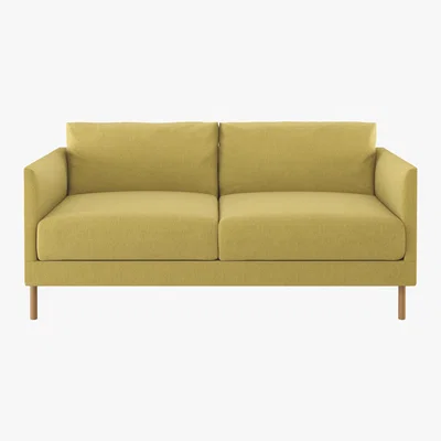 Habitat Hyde Yellow FaBric 2 Seater Sofa, Wooden Legs, Yellow