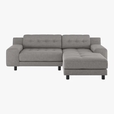 Habitat Hendricks Grey FaBric Small Right-Hand Chaise Sofa, Grey