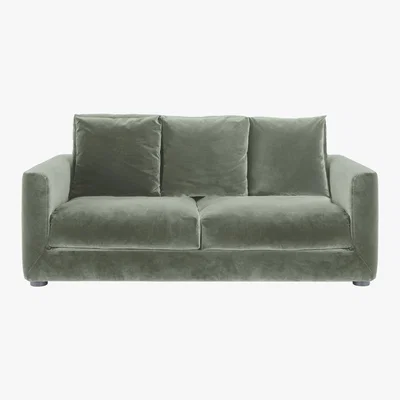 Habitat Rupert Sage Green Velvet 2 Seater Sofa Bed, Green Green
