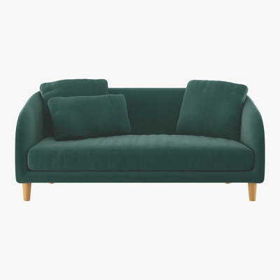 Habitat Colby Emerald Green Velvet 2 Seater Sofa, Green