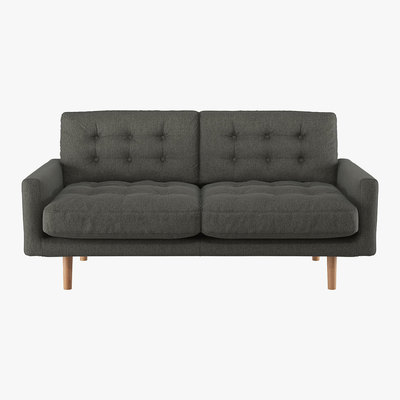 Habitat Fenner Charcoal Grey FaBric 2 Seater Sofa, Charcoal