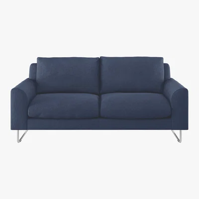 Habitat Lyle Blue Wool 2 Seater Sofa, Metal Legs, Blue