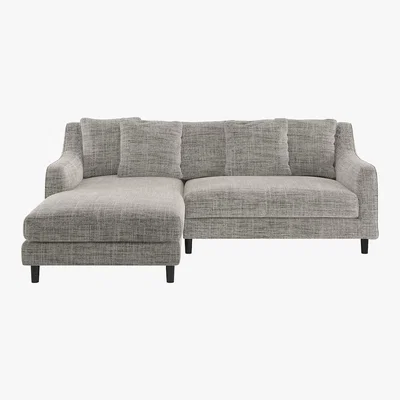 Habitat Swift Black And White FaBric Left Hand Chaise Sofa, Black And White