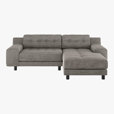 Habitat Hendricks Black & White Woven Small Right-Hand Chaise Sofa, Black And White