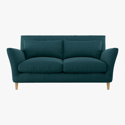 Habitat Keele Teal Green Wool 2 Seat Sofa, Green