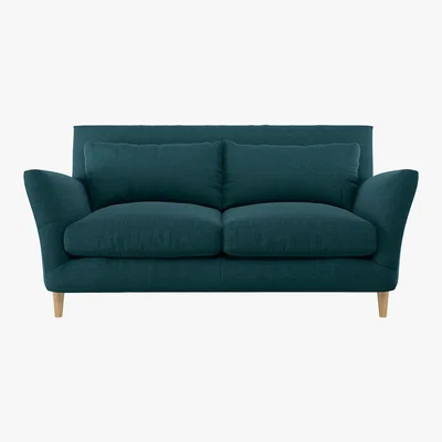 Habitat Keele Teal Green Wool 2 Seat Sofa, Green
