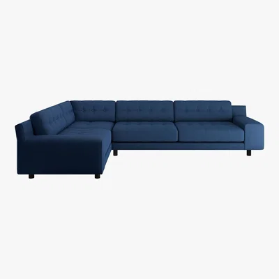 Habitat Hendricks 4 Seater Blue FaBric Right Hand Corner Sofa, Blue