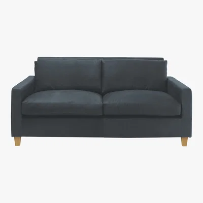 Habitat Chester Dark Grey Luxury Leather 2 Seater Sofa, Grey