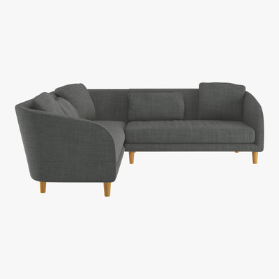 Habitat Colby Charcoal Grey Italian Woven FaBric Right Arm Corner Sofa, Charcoal