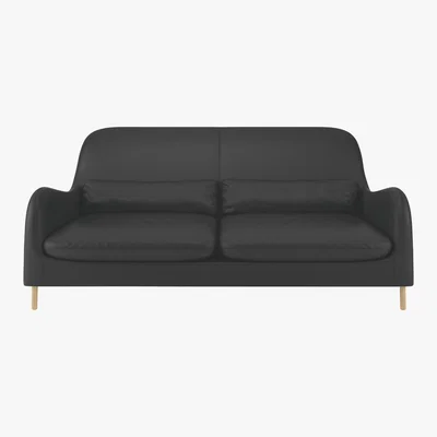 Habitat Smithfield Black Leather 3 Seater Sofa, Black