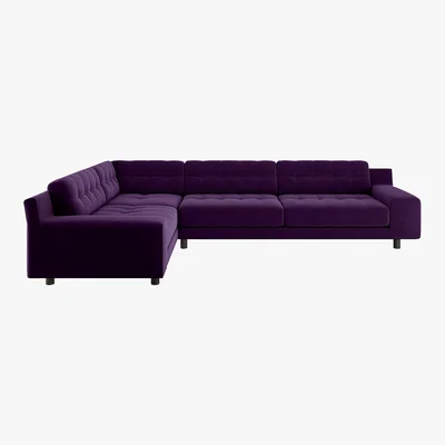Habitat Hendricks Purple Velvet Right Arm Corner Sofa, Purple