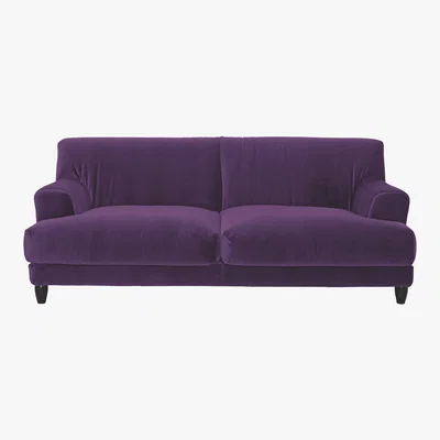 Habitat Askem Purple Velvet 3 Seater Sofa, Purple