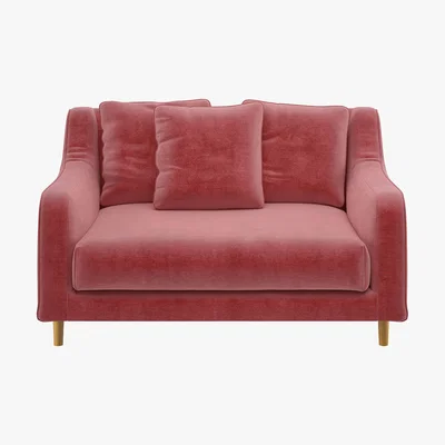 Habitat Swift Dusty Pink Velvet Loveseat Sofa, Pink