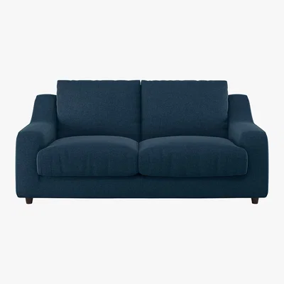 Habitat Slope Navy Blue Wool Tweed 2 Seat Sofa, Navy